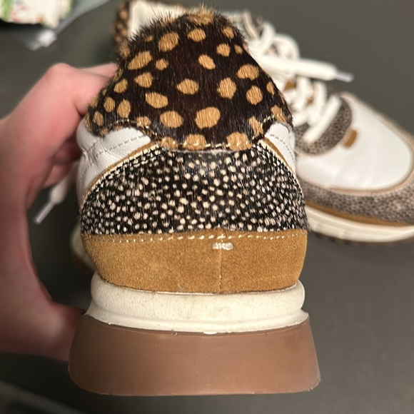 Madewell Kickoff Trainer Sneakers Leather Animal Print Mix Calf Hair  Sz 10 - Picture 4 of 7